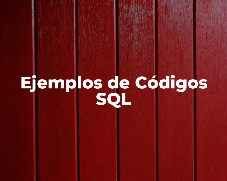 Ejemplos de Códigos SQL