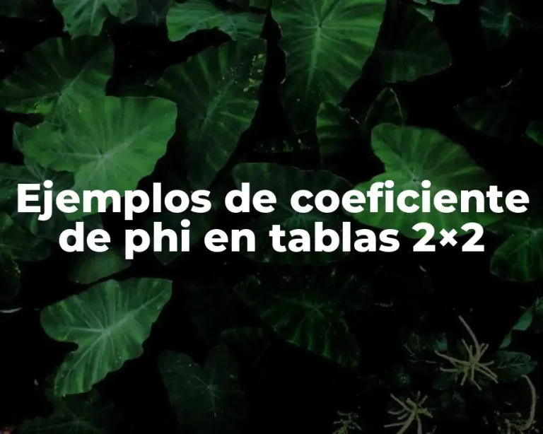 Ejemplos de coeficiente de phi en tablas 2×2