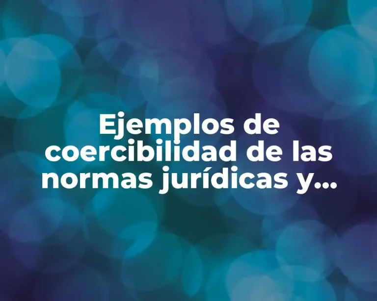 Ejemplos de coercibilidad de las normas jurídicas y Significado