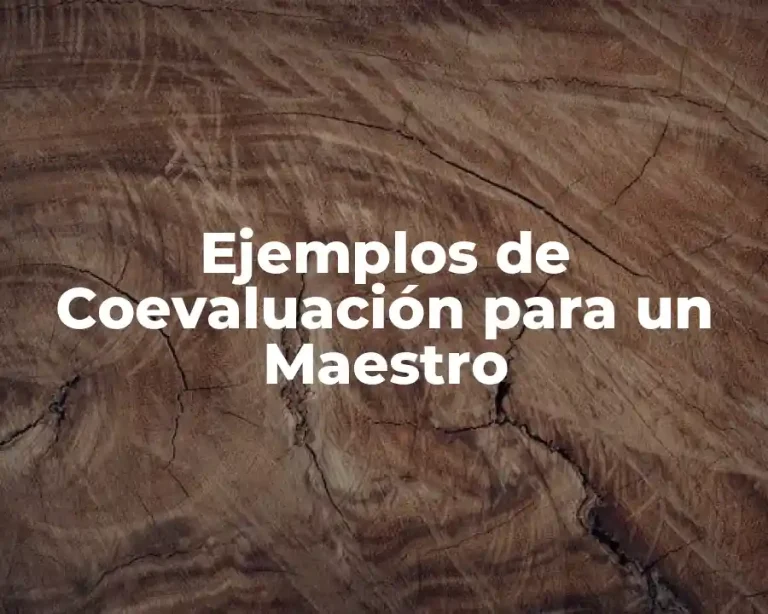 Ejemplos de Coevaluación para un Maestro