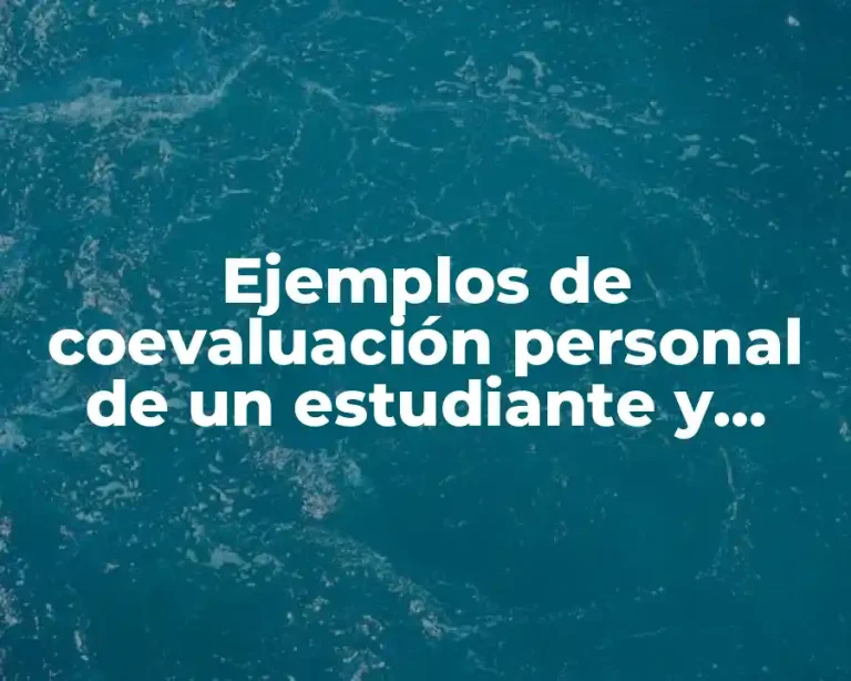 Ejemplos de coevaluación personal de un estudiante y Significado