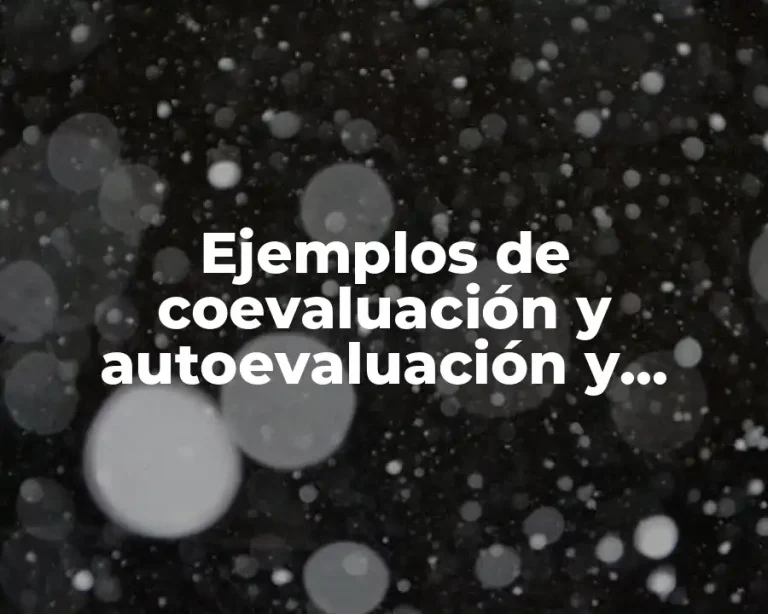 Ejemplos de coevaluación y autoevaluación y Significado