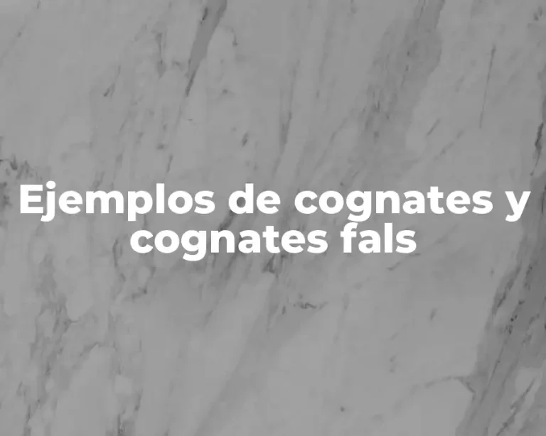 Ejemplos de cognates y cognates fals