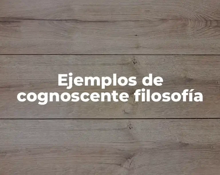 Ejemplos de cognoscente filosofía