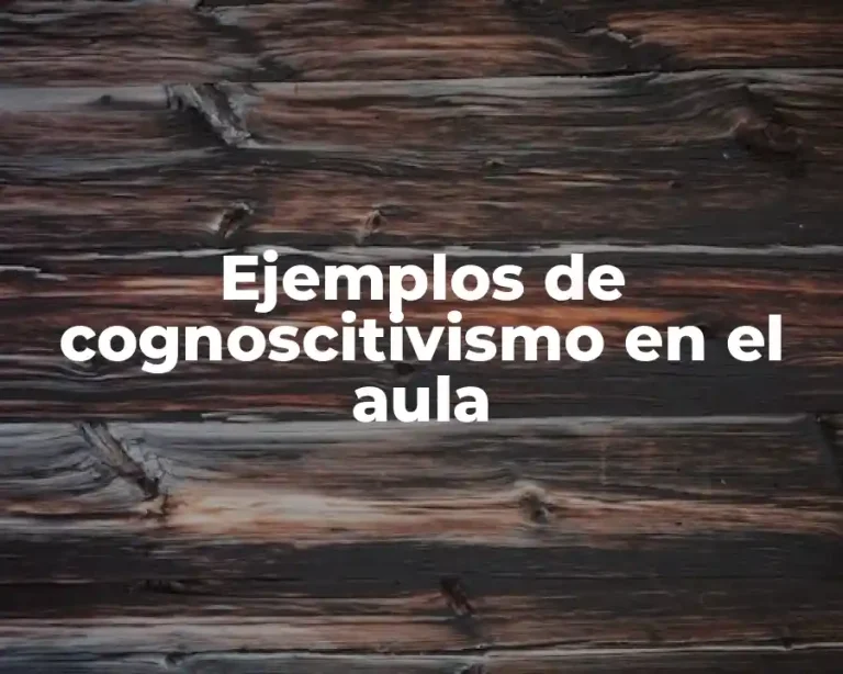 Ejemplos de cognoscitivismo en el aula