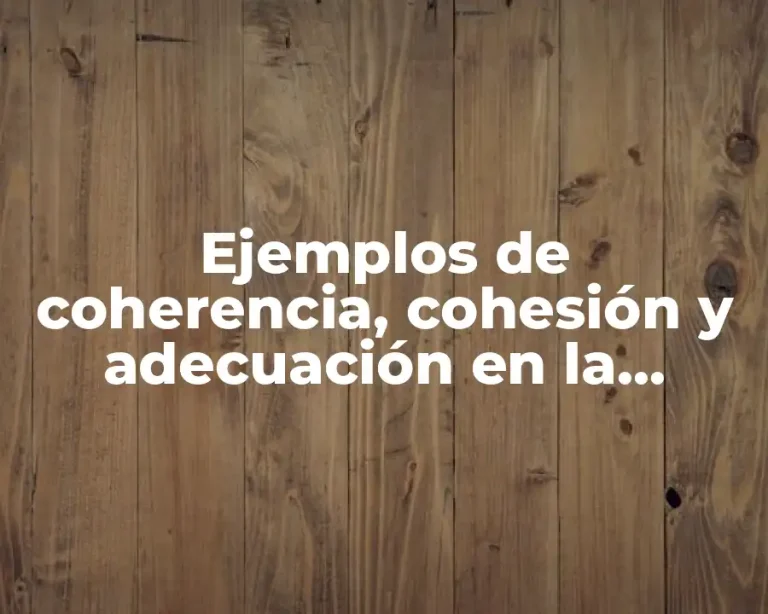 Ejemplos de coherencia, cohesión y adecuación en la redacción