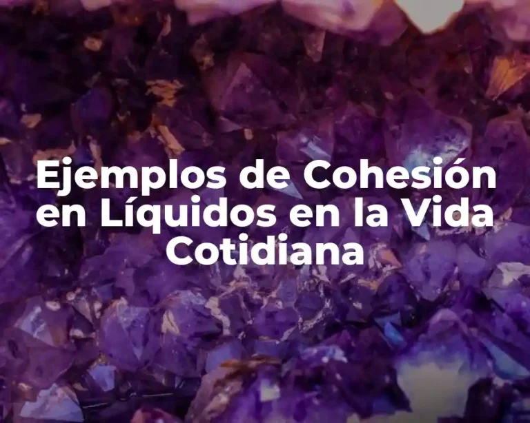 Ejemplos de Cohesión en Líquidos en la Vida Cotidiana