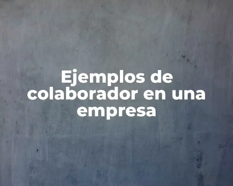 Ejemplos de colaborador en una empresa
