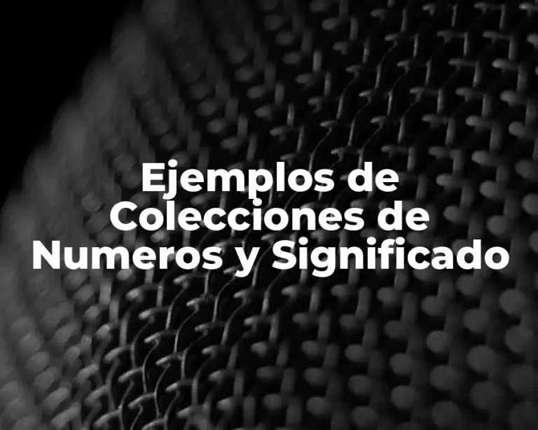 Ejemplos de Colecciones de Numeros y Significado