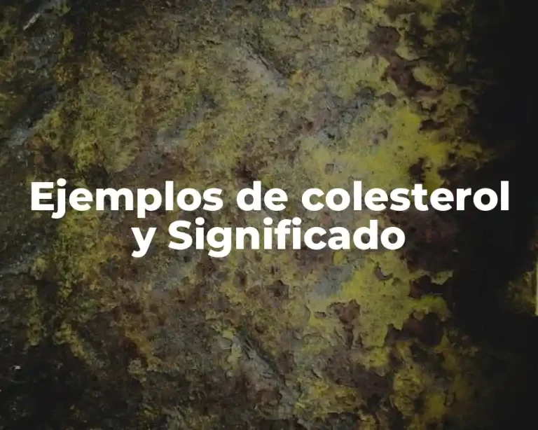 Ejemplos de colesterol y Significado