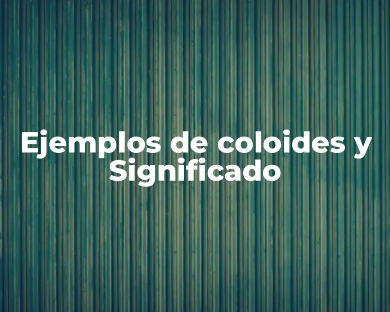 Ejemplos de coloides y Significado