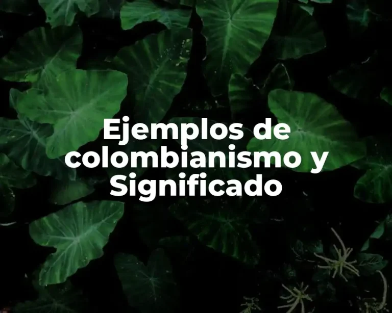 Ejemplos de colombianismo y Significado