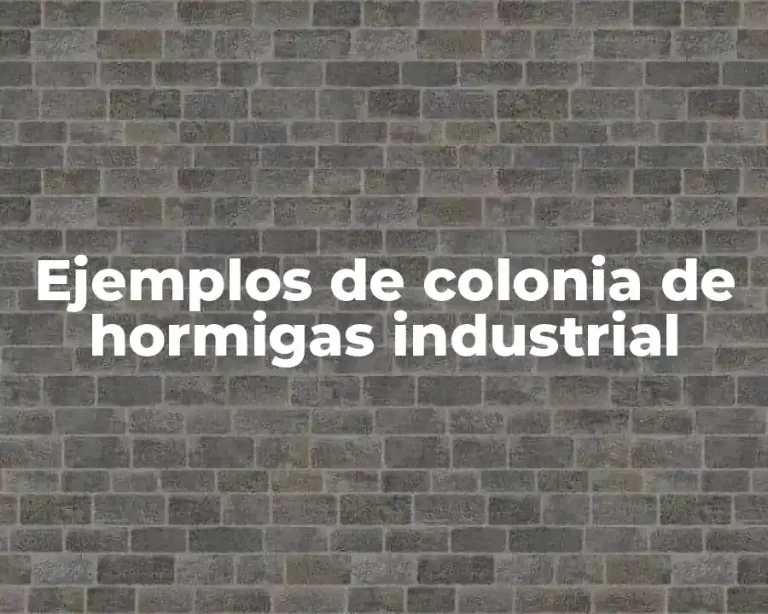 Ejemplos de colonia de hormigas industrial