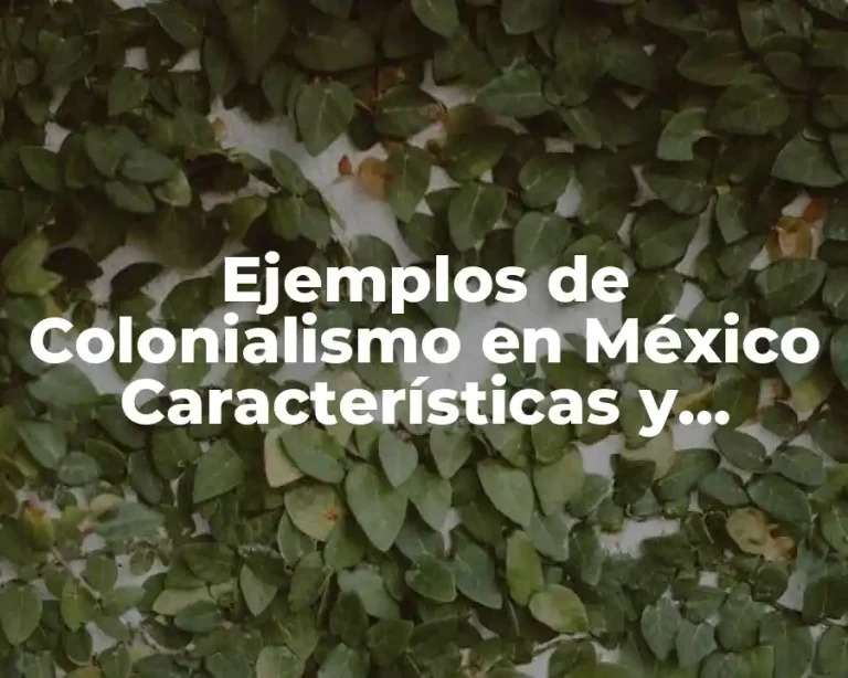 Ejemplos de Colonialismo en México Características y Significado