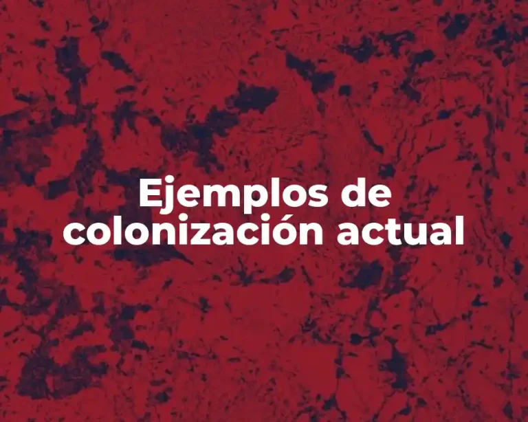 Ejemplos de colonización actual