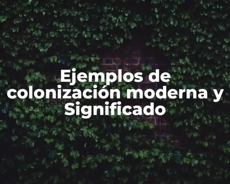 Ejemplos de colonización moderna y Significado