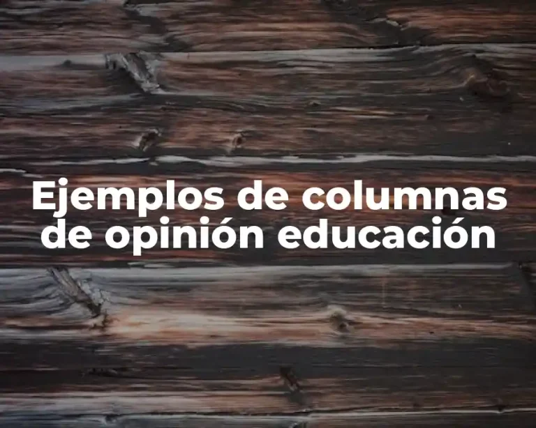 Ejemplos de columnas de opinión educación