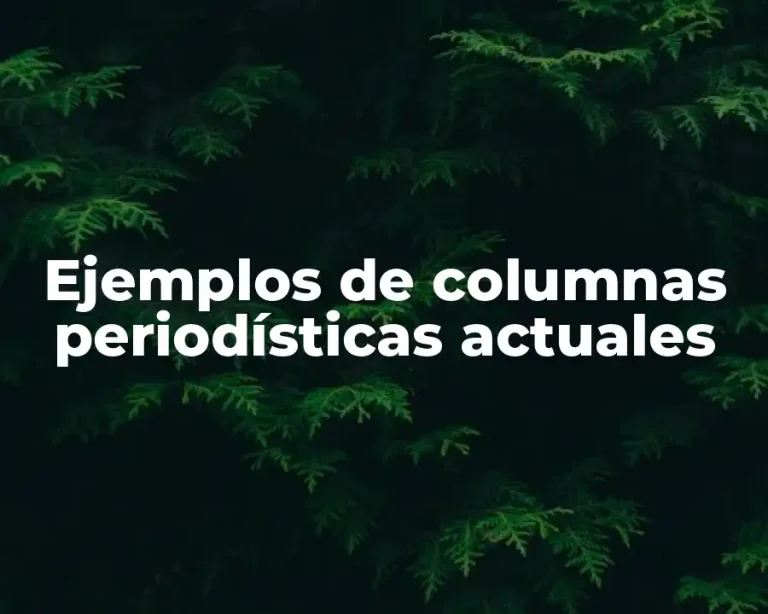 Ejemplos de columnas periodísticas actuales