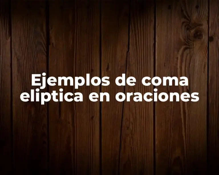 Ejemplos de coma eliptica en oraciones