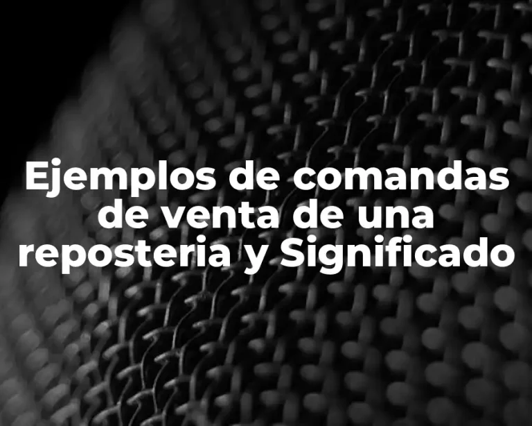 Ejemplos de comandas de venta de una reposteria y Significado