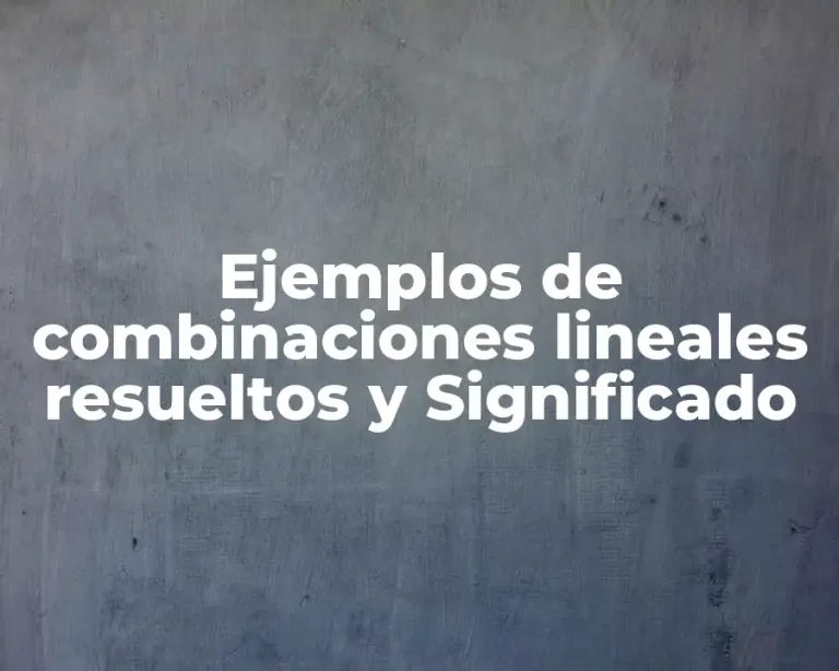 Ejemplos de combinaciones lineales resueltos y Significado