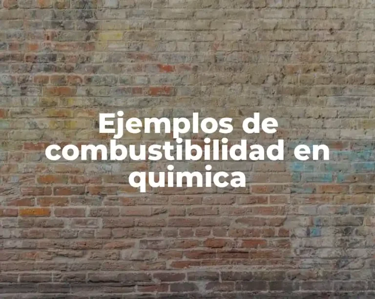 Ejemplos de combustibilidad en quimica