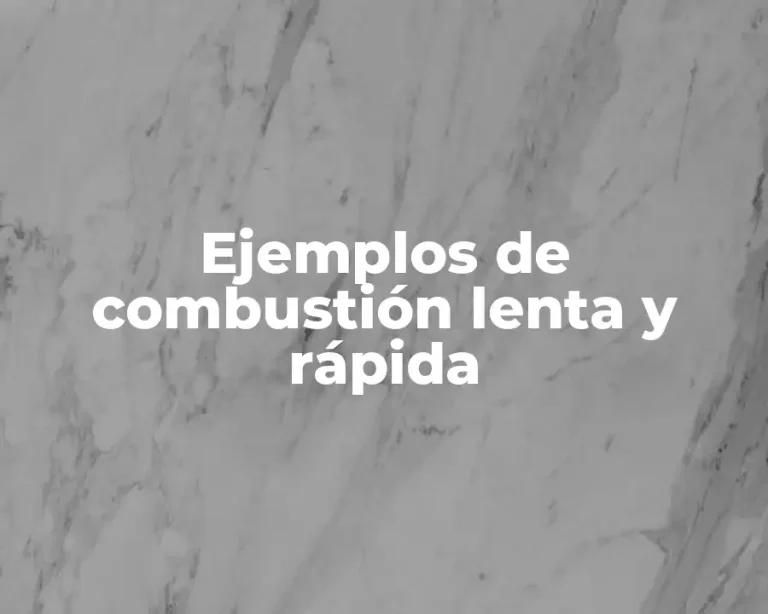 Ejemplos de combustión lenta y rápida