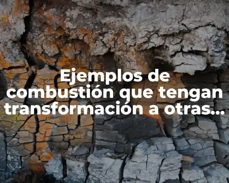 Ejemplos de combustión que tengan transformación a otras energías