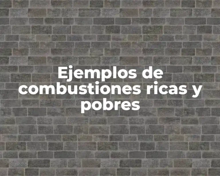 Ejemplos de combustiones ricas y pobres