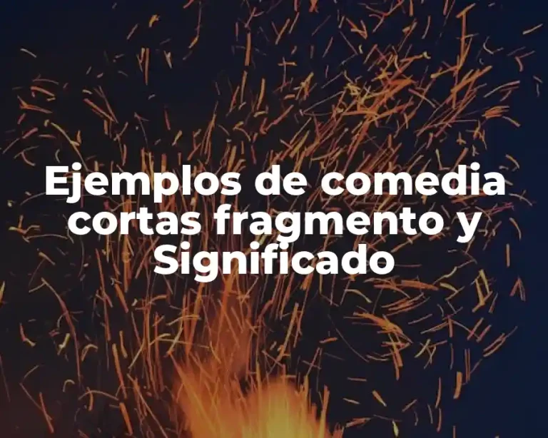 Ejemplos de comedia cortas fragmento y Significado