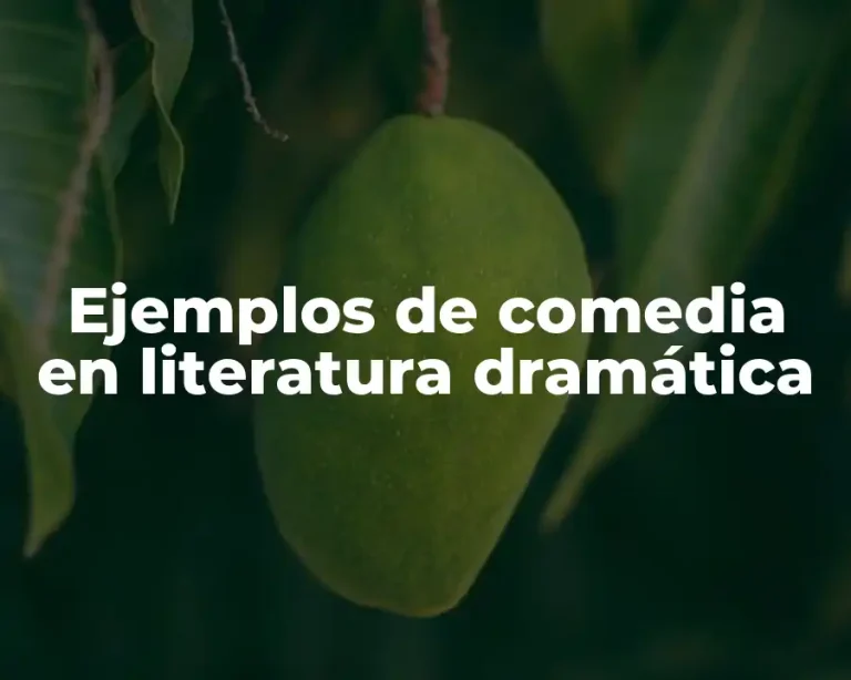 Ejemplos de comedia en literatura dramática