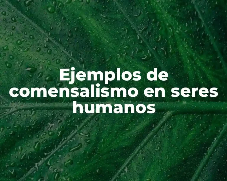Ejemplos de comensalismo en seres humanos