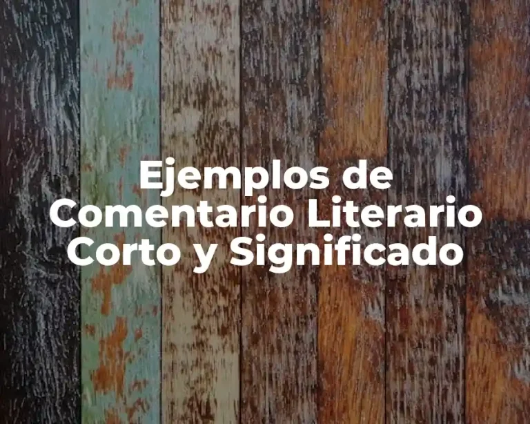Ejemplos de Comentario Literario Corto y Significado