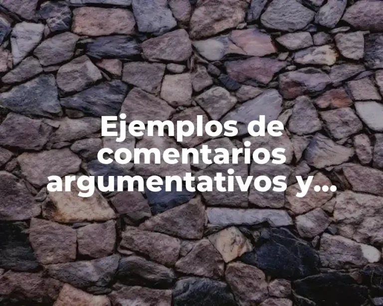Ejemplos de comentarios argumentativos y Significado