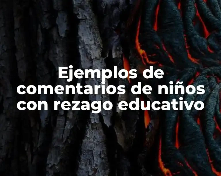 Ejemplos de comentarios de niños con rezago educativo