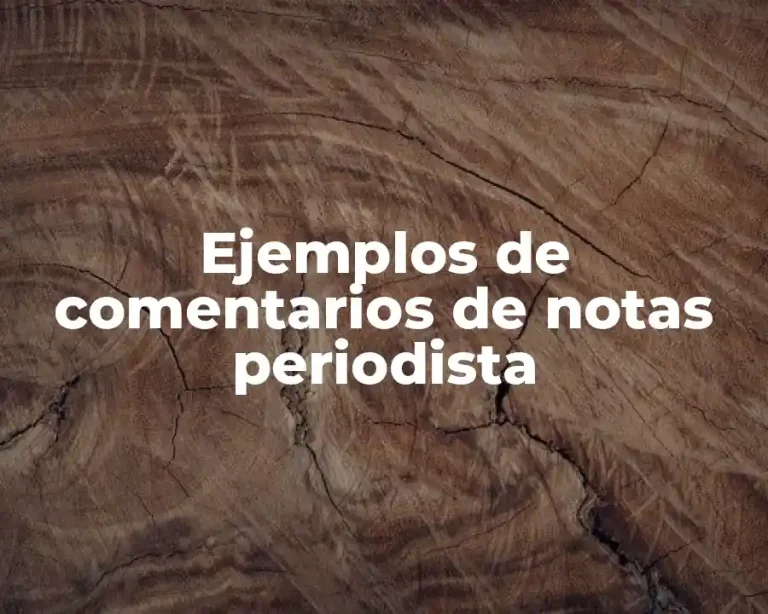 Ejemplos de comentarios de notas periodista