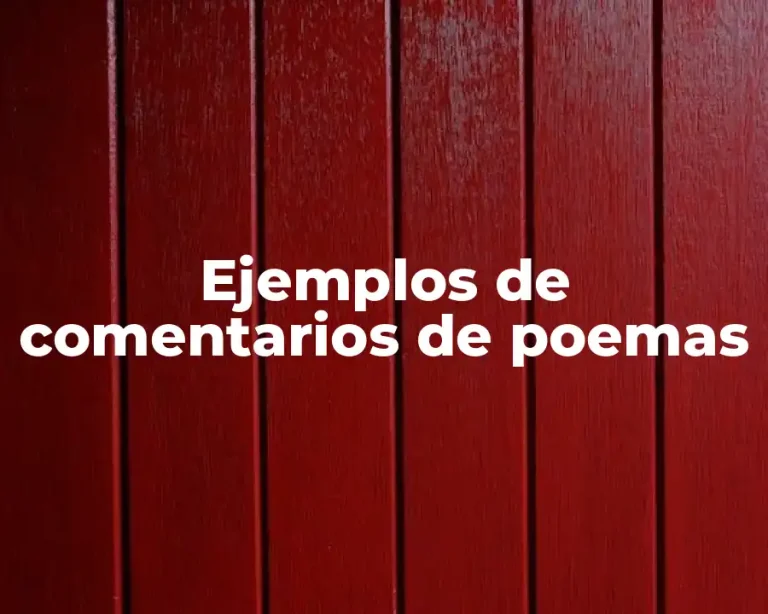 Ejemplos de comentarios de poemas