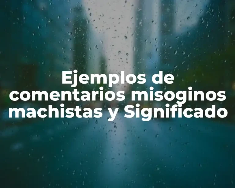 Ejemplos de comentarios misoginos machistas y Significado