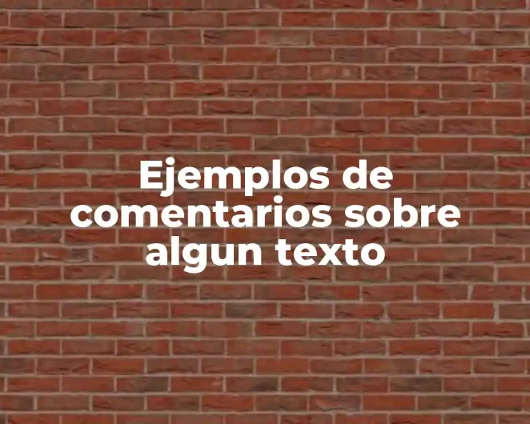 Ejemplos de comentarios sobre algun texto