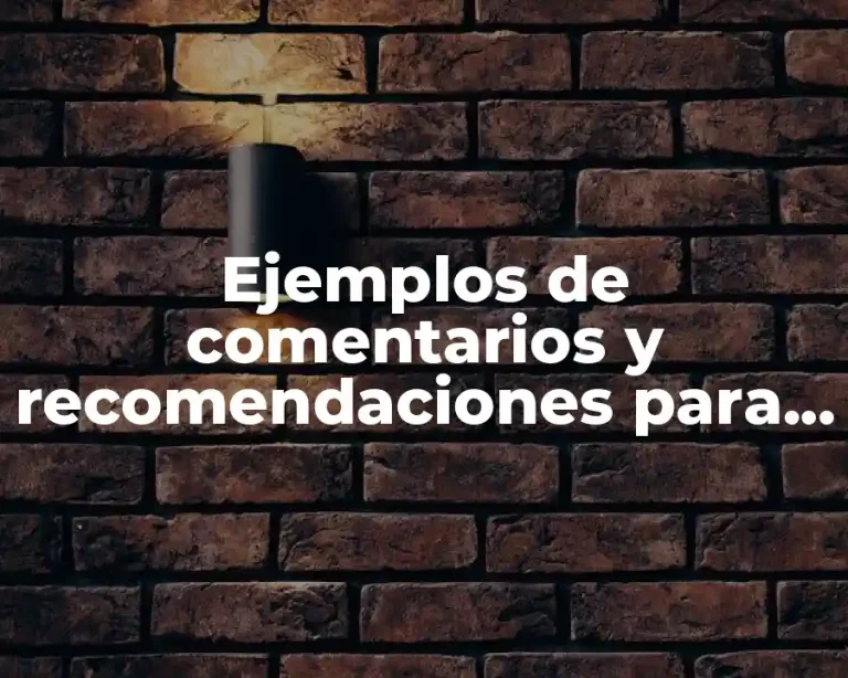 Ejemplos de comentarios y recomendaciones para boletas
