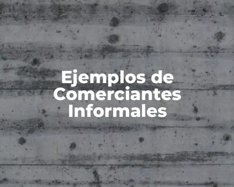 Ejemplos de Comerciantes Informales