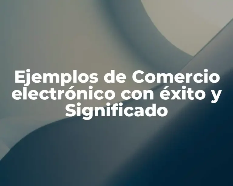 Ejemplos de Comercio electrónico con éxito y Significado