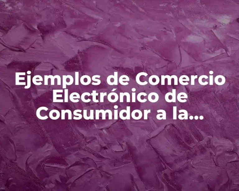 Ejemplos de Comercio Electrónico de Consumidor a la Empresa