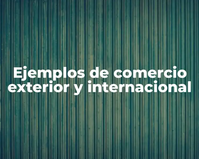 Ejemplos de comercio exterior y internacional