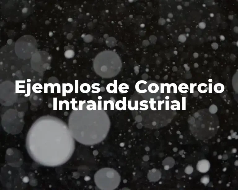 Ejemplos de Comercio Intraindustrial