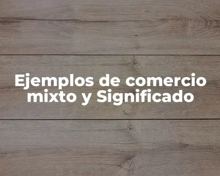 Ejemplos de comercio mixto y Significado
