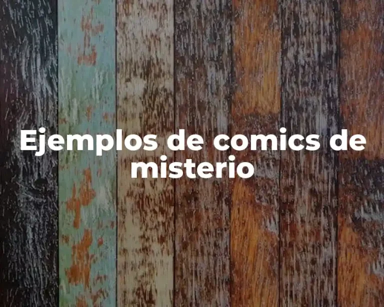 Ejemplos de comics de misterio