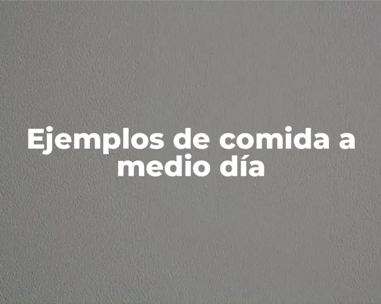 Ejemplos de comida a medio día
