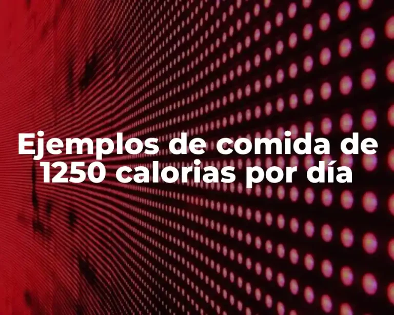 Ejemplos de comida de 1250 calorias por día