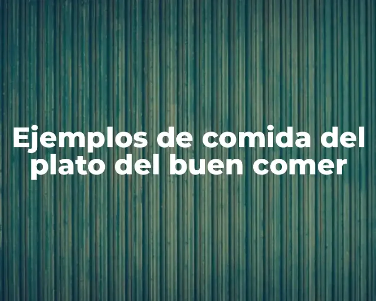 Ejemplos de comida del plato del buen comer